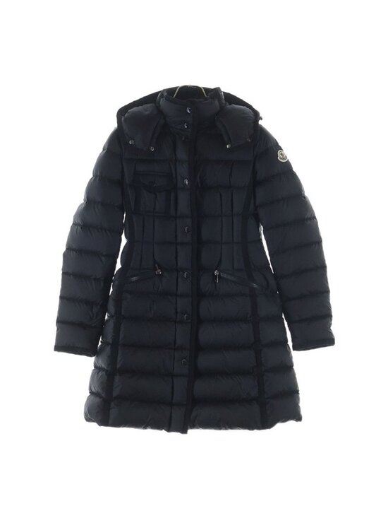 Moncler Jackets & Blazers - Moncler Hermine Patch Logo Hooded Zip Up Long Jacket